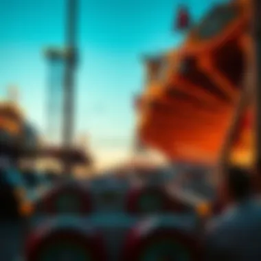 Amusement Ride in New York Thrilling amusement ride at a theme park in New York