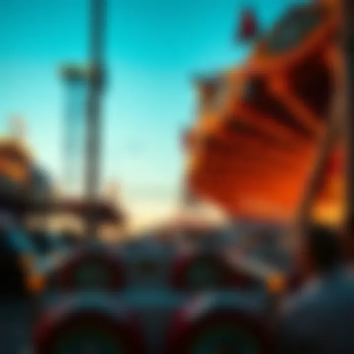 Amusement Ride in New York Thrilling amusement ride at a theme park in New York