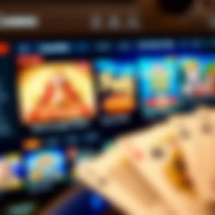 A vibrant online casino interface showcasing various game options