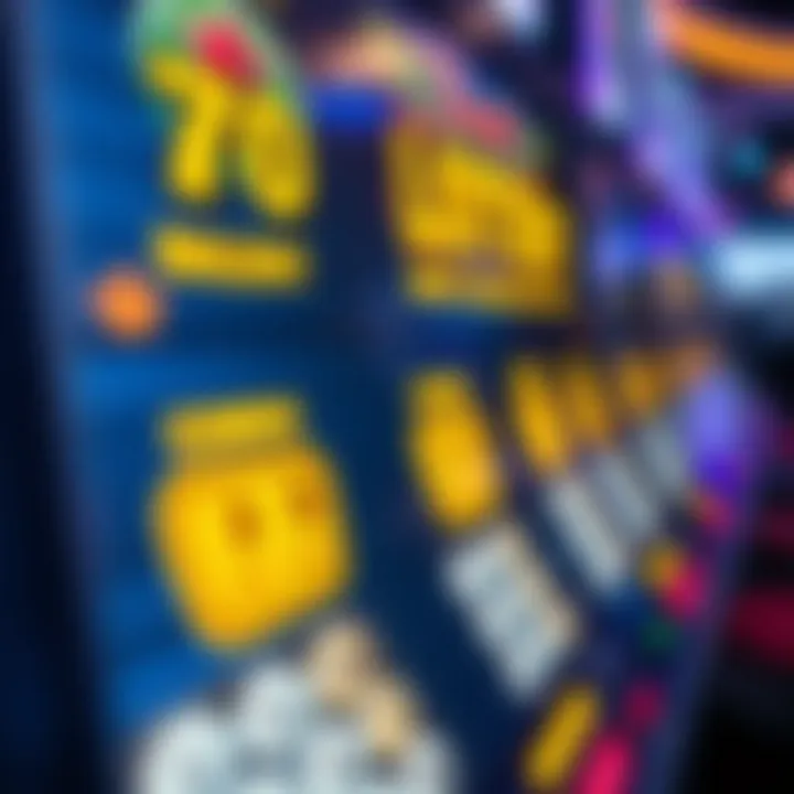 Interactive Lottery Game Interface Close-up of a digital lottery game screen