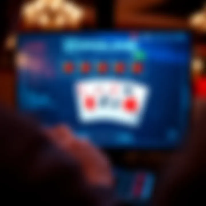 A digital representation of poker cards on a screen
