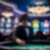 Virtual casino environment showcasing various games