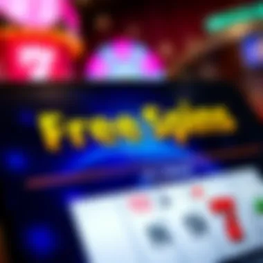 A close-up of free spins promotional banner on a gaming app