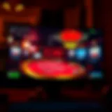 Virtual casino experience on a computer screen