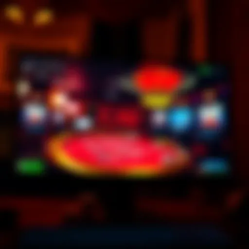 Virtual casino experience on a computer screen