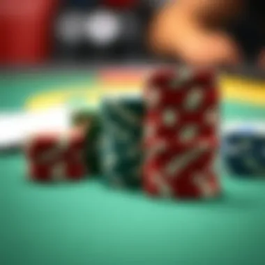 Strategic Betting Essentials Close-up of poker chips stacked on a felt table