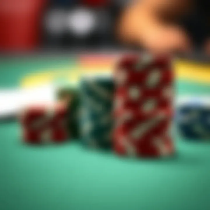 Strategic Betting Essentials Close-up of poker chips stacked on a felt table