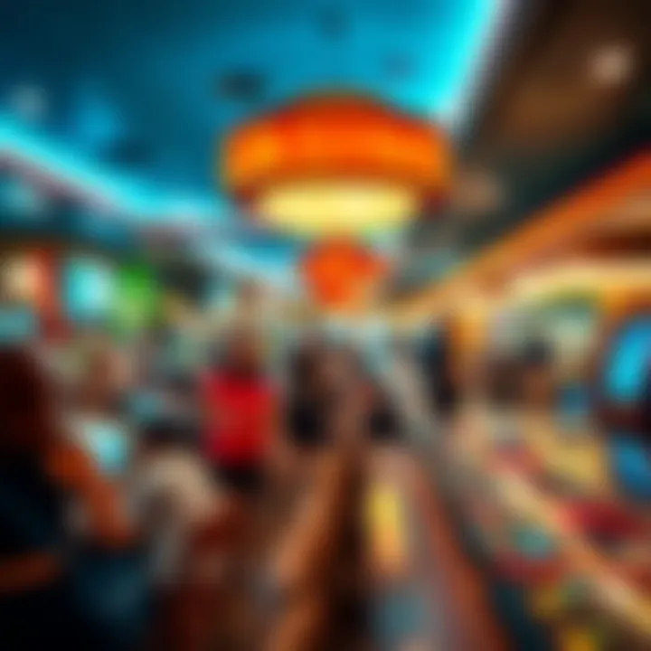 A bustling atmosphere in a casino's food court