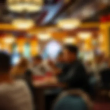 Gamblers enjoying their meals at a dining area