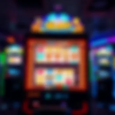 Vibrant Virtual Slot Machine Display Virtual slot machine display with vibrant graphics