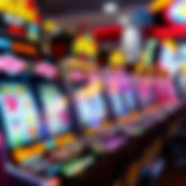 Vibrant Slot Machine Reels A colorful array of slot machine reels in action