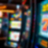 Colorful Slot Machine Display A close-up view of a colorful slot machine display