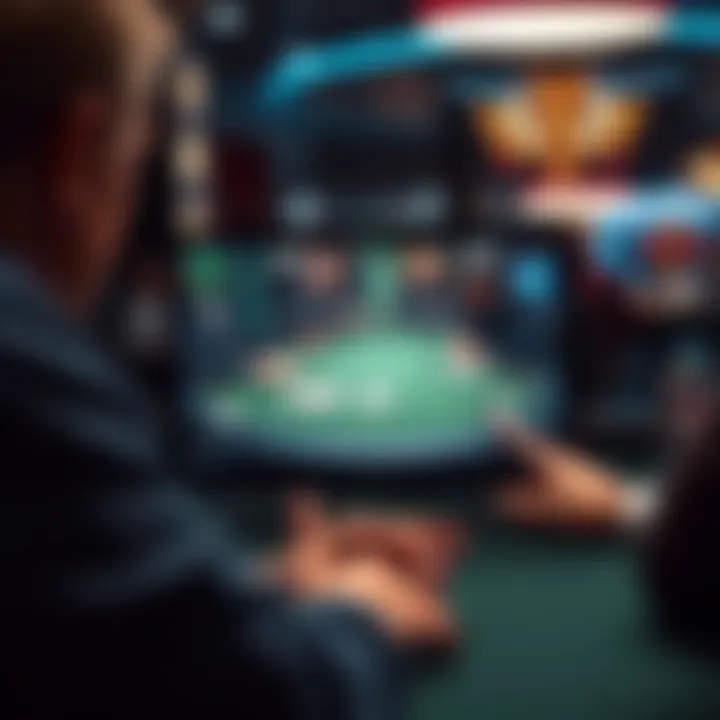 Strategic poker move illustrated on a digital screen