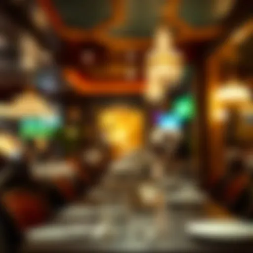 Luxurious Casino Restaurant Ambiance Gourmet dining setting in a luxurious casino restaurant