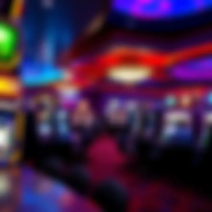Interior of the gaming area filled with vibrant slot machines and lively tables