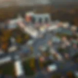 Aerial view of Concord, New Hampshire showcasing potential casino site