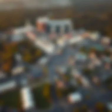 Aerial view of Concord, New Hampshire showcasing potential casino site