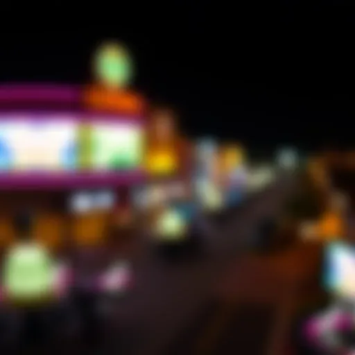 Vibrant Nightlife at Arkansas Casinos Panoramic view of an Arkansas casino at night