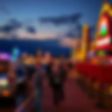 Braman Casinos Illuminated at Dusk Overview of Braman's casinos at dusk lighting up the area