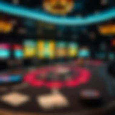 Technology in Modern Poker A high-tech poker table featuring digital interfaces and screens.