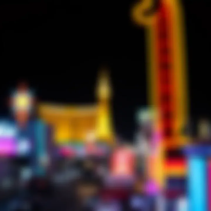 A stunning view of the Las Vegas Strip at night, showcasing bright lights and iconic landmarks