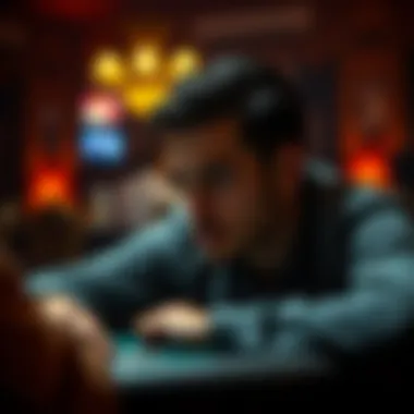 The Psychology Behind Flush Poker A psychological perspective on poker, depicting a player contemplating their next move