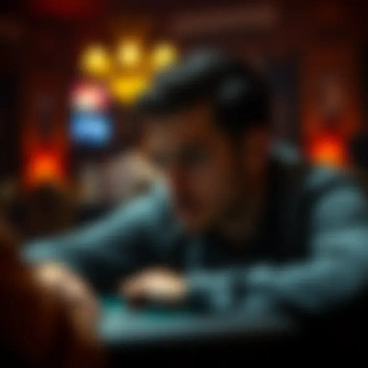 The Psychology Behind Flush Poker A psychological perspective on poker, depicting a player contemplating their next move