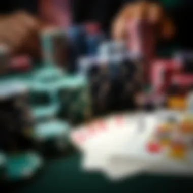 Tactical Poker Strategies A strategic layout of poker chips and cards emphasizing tactics