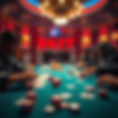 Engaging Poker Environment A captivating visual of a poker table with cards and chips