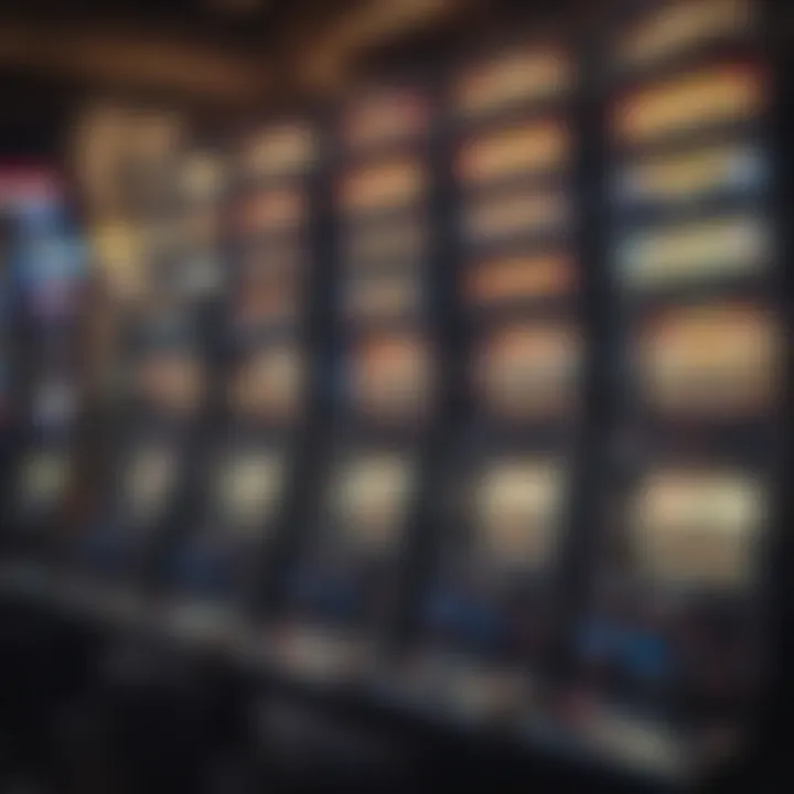 Close-up of a modern digital slot machine in a casino