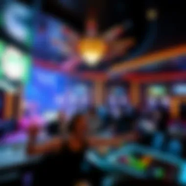 Vibrant entertainment area with live performances and events