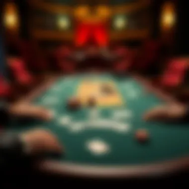 Strategic Poker Table Setup A strategic poker table setting with virtual cards