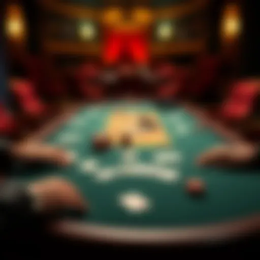 Strategic Poker Table Setup A strategic poker table setting with virtual cards