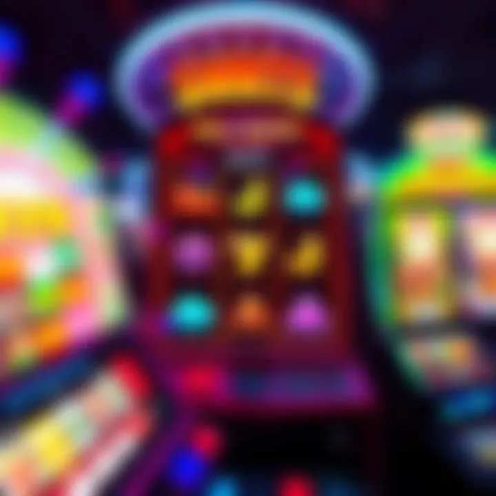 Intricate design of a slot machine interface showcasing vibrant graphics and interactive features