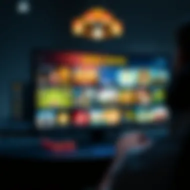 Engaging Online Gaming Interface A dynamic online gaming interface showcasing various game genres