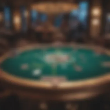 Virtual Poker Table Experience A vibrant online poker table filled with virtual cards and chips.
