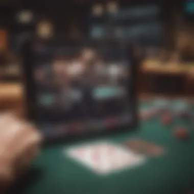 Interactive Poker Game Interface A digital device showcasing an engaging poker game interface.