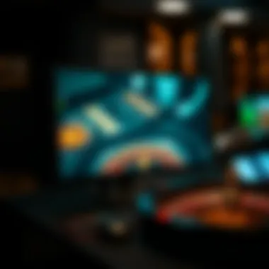 A sleek computer setup showing an engaging online roulette game