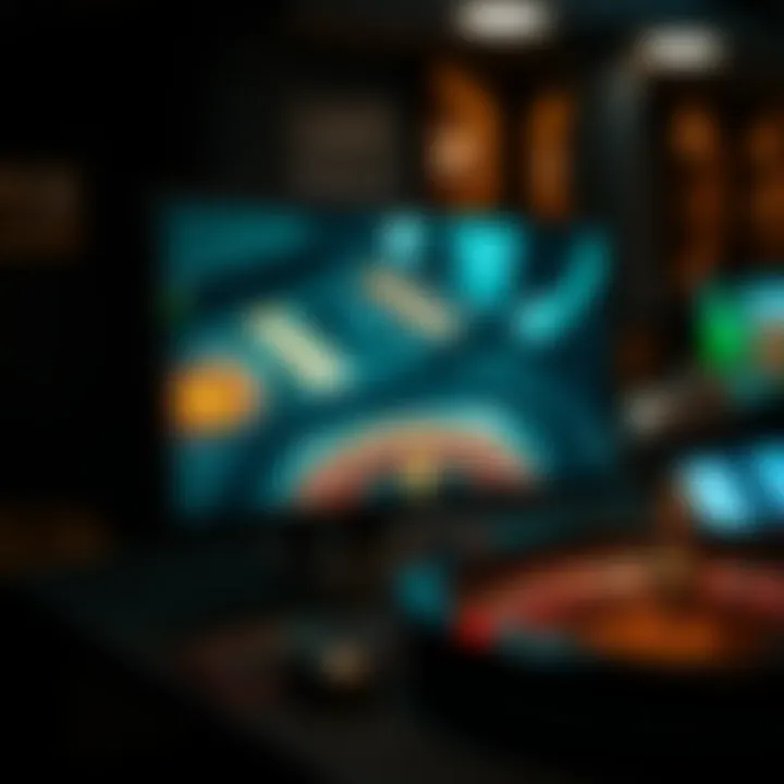 A sleek computer setup showing an engaging online roulette game