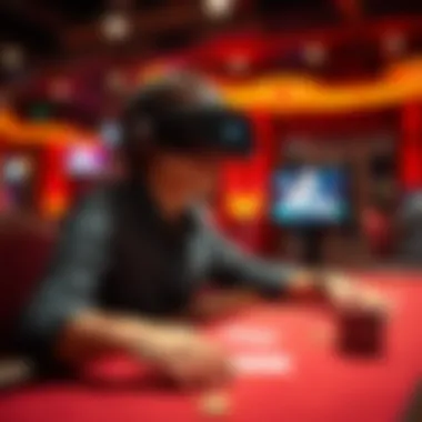 An avatar engaging in a virtual poker game