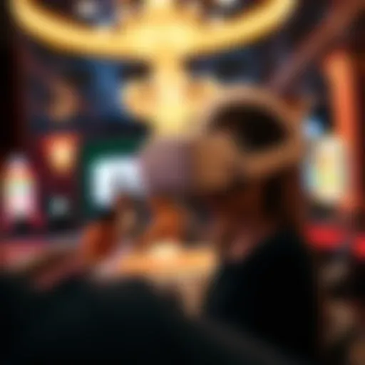 Immersion in VR Casino Environments Virtual reality headset in an immersive casino setting