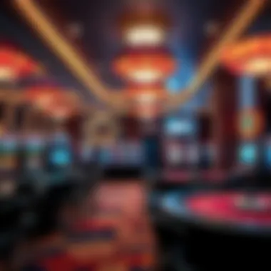 Luxury Casino Interior Elegant interior of a luxury casino showcasing vibrant gaming tables