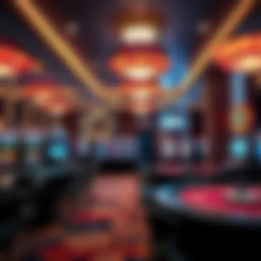 Luxury Casino Interior Elegant interior of a luxury casino showcasing vibrant gaming tables