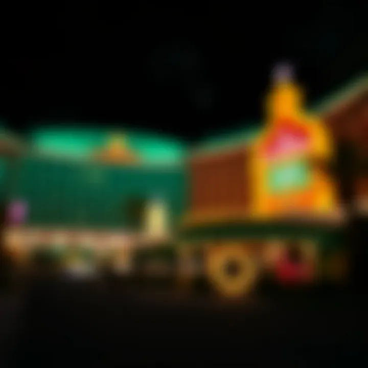 Premier Casino Resort Night View A panoramic view of a premier casino resort's exterior at night