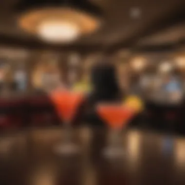 Stylish cocktail served in a bustling casino lounge