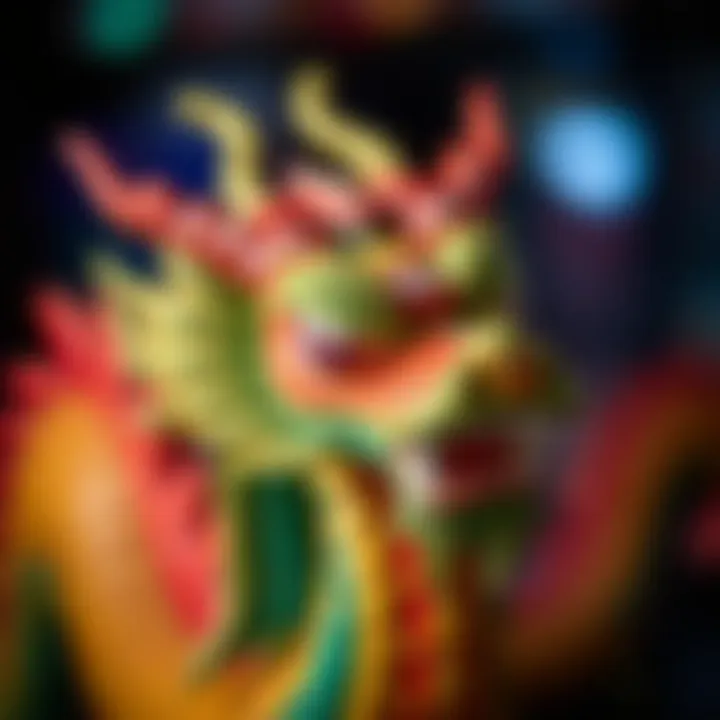 Colorful design elements of dragon-themed slots