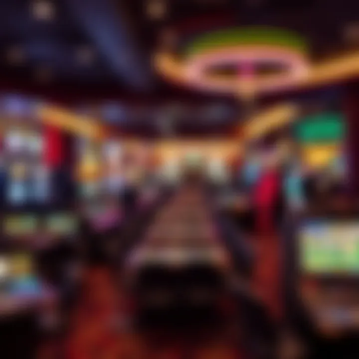 Vibrant casino floor showcasing gaming tables