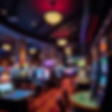 Vibrant gaming floor filled with various gaming tables and slot machines