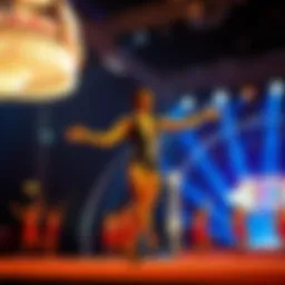 A dazzling performance scene from a Las Vegas extravaganza show