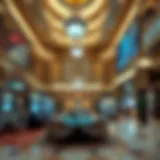 Luxurious lobby of the Golden Nugget Hotel